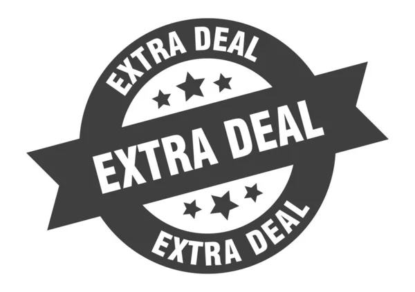 Extra Deal Sign Isolated Sticker Ribbon Tag — Stock Vector