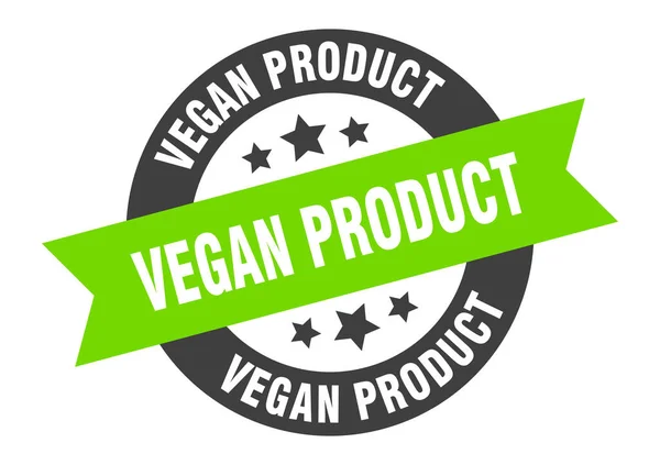 Signo Producto Vegano Pegatina Redonda Aislada Etiqueta Cinta — Vector de stock