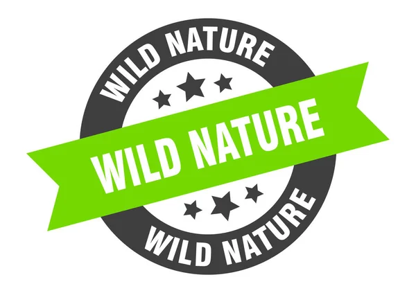 Wilde Natur Runde Isolierte Aufkleber Schleifenanhänger — Stockvektor