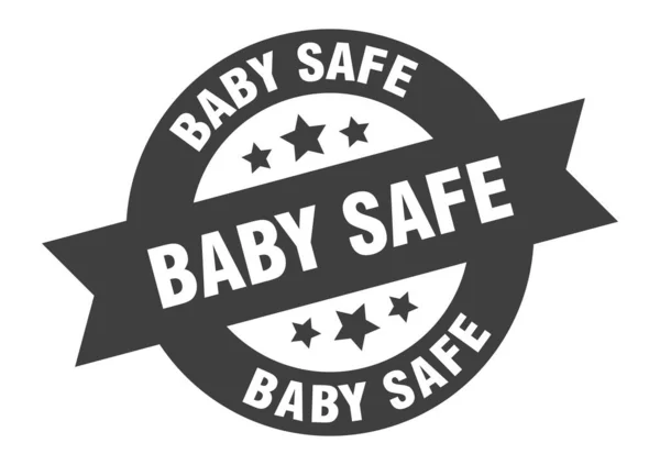 Дитячий Безпечний Знак Кругла Ізольована Наклейка Тег Стрічки — стоковий вектор