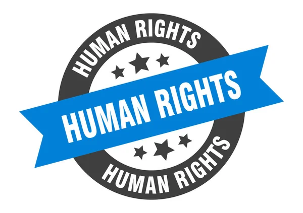 Firma Derechos Humanos Pegatina Redonda Aislada Etiqueta Cinta — Vector de stock