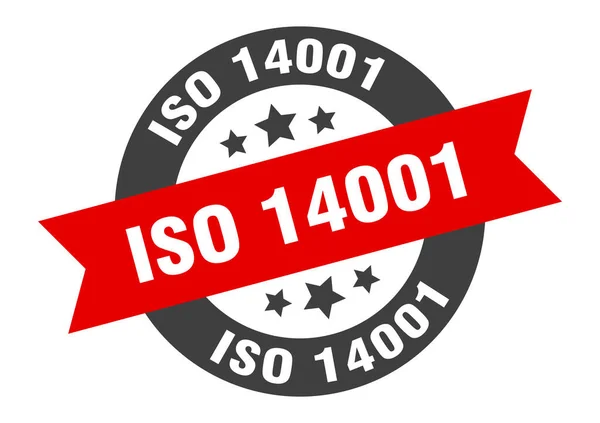 Iso 14001 Tecken Runt Isolerat Klistermärke Band Tagg — Stock vektor