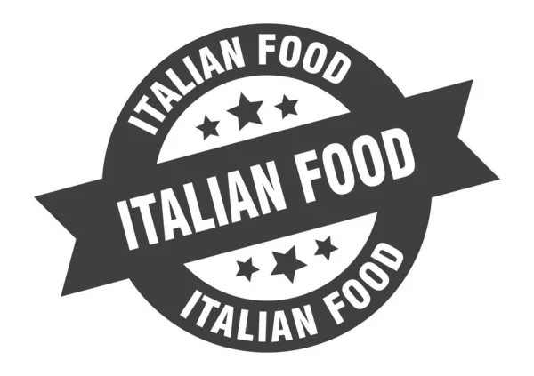 Italienisches Lebensmittelschild Runde Isolierte Aufkleber Schleifenanhänger — Stockvektor