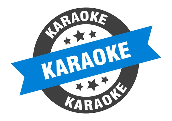 Sinal Karaoke Autocolante Redondo Isolado Etiqueta Fita — Vetor de Stock