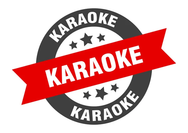 Sinal Karaoke Autocolante Redondo Isolado Etiqueta Fita — Vetor de Stock