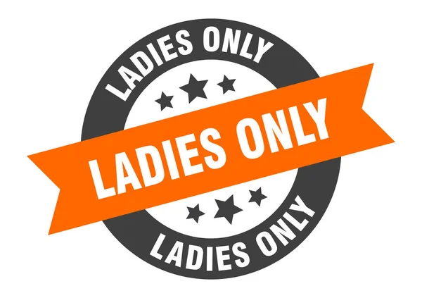 Alleen Dames Tekenen Ronde Geïsoleerde Sticker Lintlabel — Stockvector