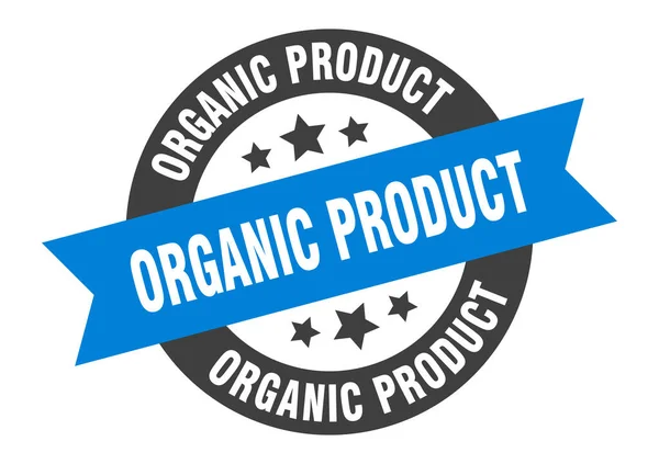 Organik Ürün Işareti Yuvarlak Izole Yapıştırma Kurdele Etiketi — Stok Vektör