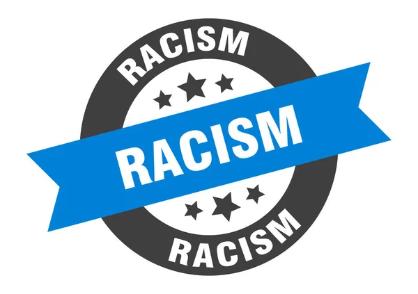 Знак Расизму Кругла Ізольована Наклейка Тег Стрічки — стоковий вектор