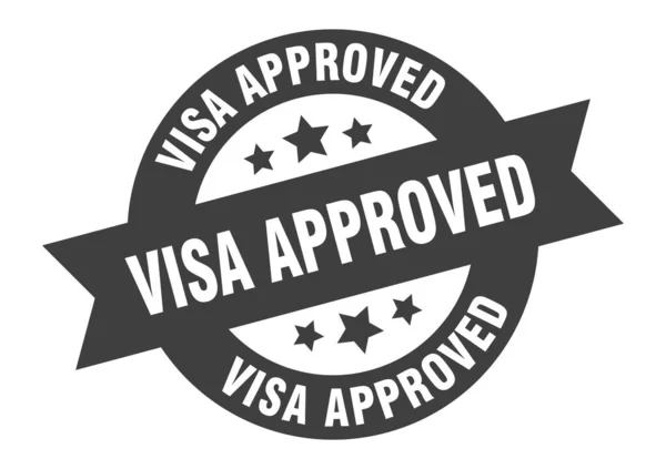 Visa Genehmigt Zeichen Runde Isolierte Aufkleber Schleifenanhänger — Stockvektor