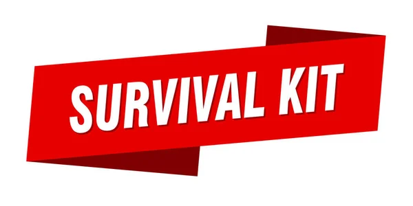 Modelo Banner Kit Sobrevivência Etiqueta Fita Adesiva Sinal — Vetor de Stock