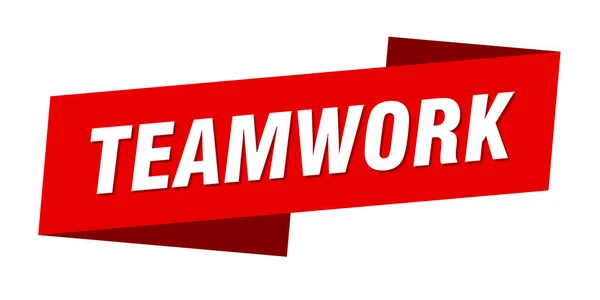 Teamwork Banner Sjabloon Lint Label Sticker Teken — Stockvector