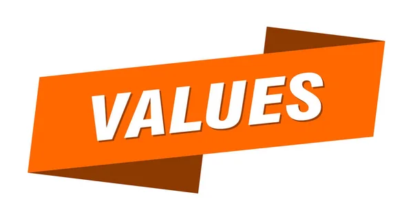 Değerler Pankart Şablonu Kurdele Etiketi Imzala — Stok Vektör
