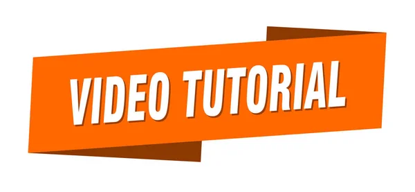 Plantilla Banner Video Tutorial Etiqueta Cinta Adhesiva Signo — Vector de stock