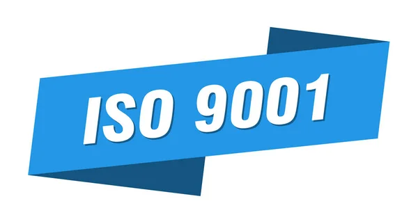 Mall För Banderoll För Iso 9001 Klistermärke Till Bandet Tecken — Stock vektor