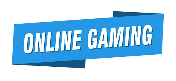 Online Gaming Πρότυπο Banner Αυτοκόλλητο Κορδέλα Ετικέτα Πρόσημο — Διανυσματικό Αρχείο