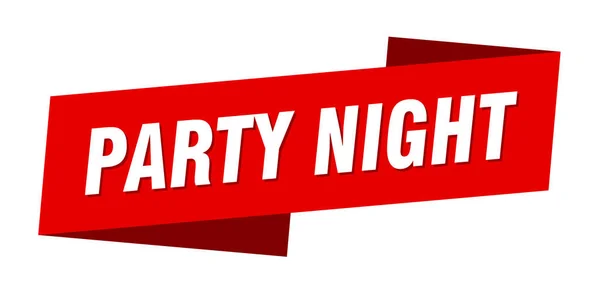 Party Night Banner Template Ribbon Label Sticker Sign — Stock Vector