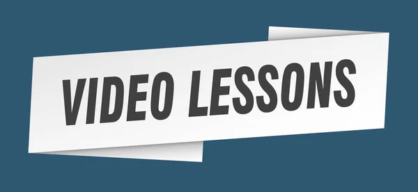 Video Lessons Banner Template Ribbon Label Sticker Sign — Stock Vector