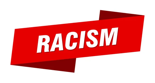 Racisme Spandoek Sjabloon Lint Label Sticker Teken — Stockvector