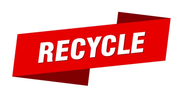 Recycler Modèle Bannière Autocollant Étiquette Ruban Signe — Image vectorielle