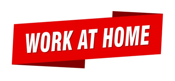 Εργασία Στο Πρότυπο Home Banner Αυτοκόλλητο Κορδέλα Ετικέτα Πρόσημο — Διανυσματικό Αρχείο