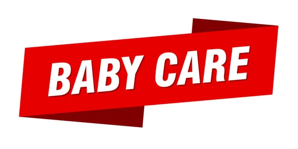 Modelo Banner Cuidado Bebê Etiqueta Fita Adesiva Sinal — Vetor de Stock