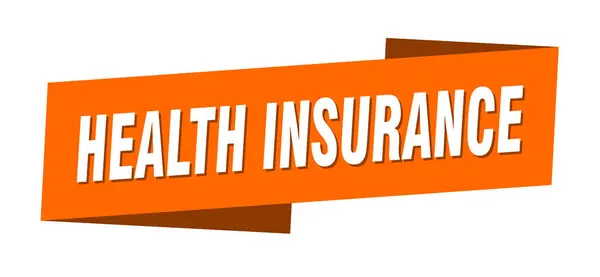 健康保险横幅模板 缎带标签贴纸 — 图库矢量图片
