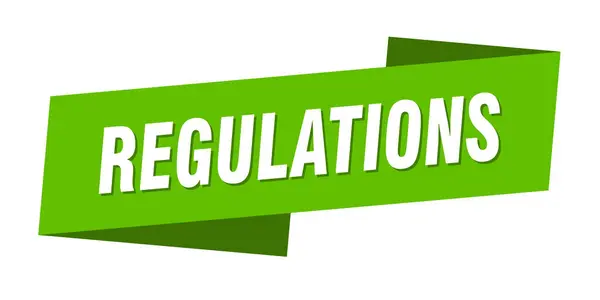 Modelo Banner Regulamentos Etiqueta Fita Adesiva Sinal — Vetor de Stock