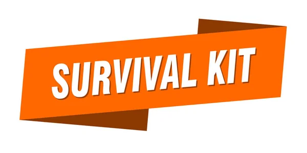 Modelo Banner Kit Sobrevivência Etiqueta Fita Adesiva Sinal — Vetor de Stock