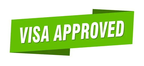 Visa Genehmigte Banner Vorlage Aufkleber Für Etiketten Zeichen — Stockvektor