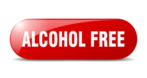 Botão Livre Álcool Sinal Vidro Arredondado Autocolante Banner — Vetor de Stock