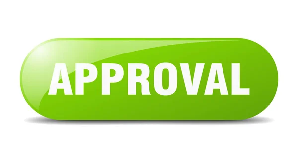 Approval Button Rounded Glass Sign Sticker Banner — Stock Vector