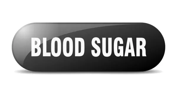 Botón Azúcar Sangre Signo Vidrio Redondeado Pegatina Banner — Vector de stock