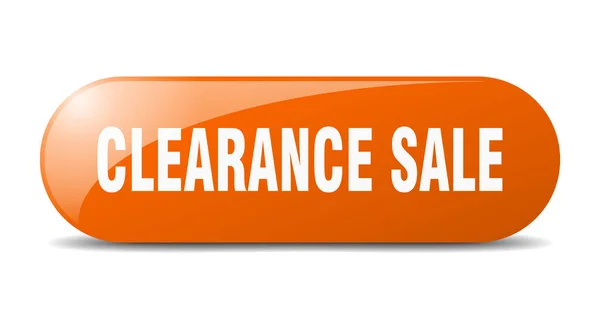 Clearance Sale Button Rounded Glass Sign Sticker Banner — Stock Vector
