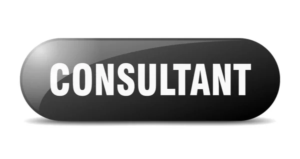 Consultant Button Rounded Glass Sign Sticker Banner — Stock Vector