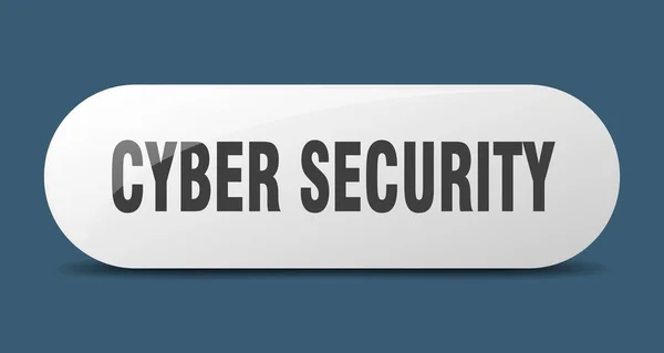 Cyber Sicherheitstaste Abgerundetes Glas Aufkleber Banner — Stockvektor