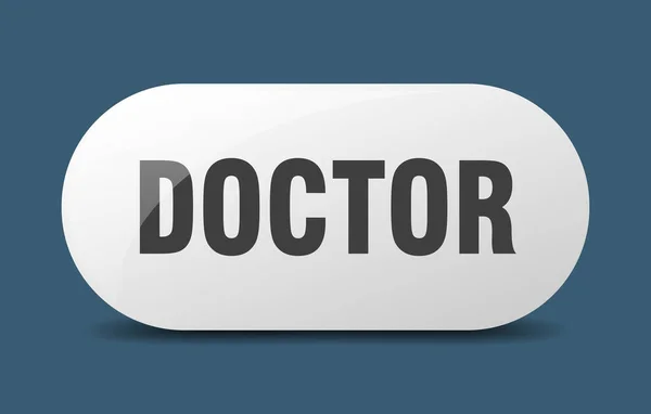 Dokter Knop Afgeronde Glazen Bord Sticker Spandoek — Stockvector