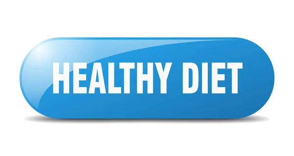 Botão Dieta Saudável Sinal Vidro Arredondado Autocolante Banner — Vetor de Stock