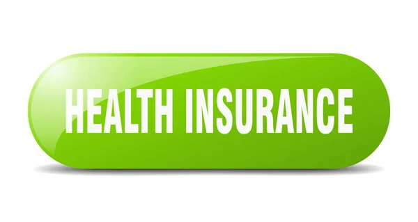 健康保险按钮 圆形玻璃标志 — 图库矢量图片