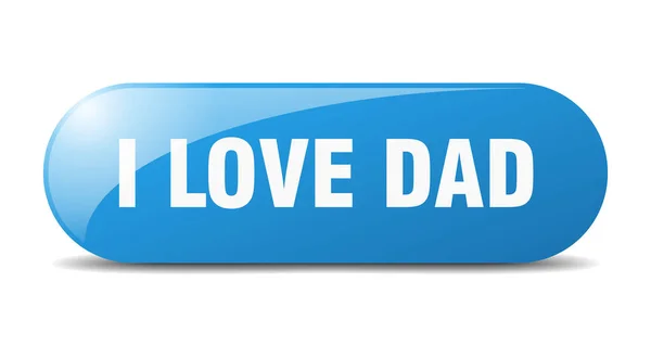 Love Dad Button Rounded Glass Sign Sticker Banner — Stock Vector