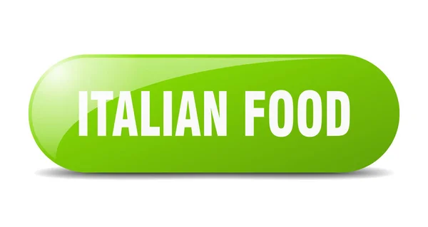 Botão Comida Italiano Sinal Vidro Arredondado Autocolante Banner — Vetor de Stock