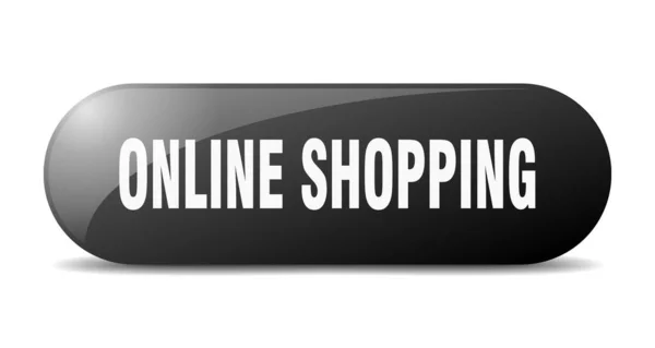 Bottone Dello Shopping Online Segno Vetro Arrotondato Adesivo Banner — Vettoriale Stock