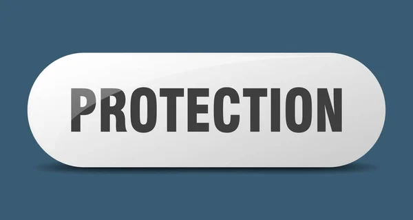 Botón Protección Signo Vidrio Redondeado Pegatina Banner — Vector de stock