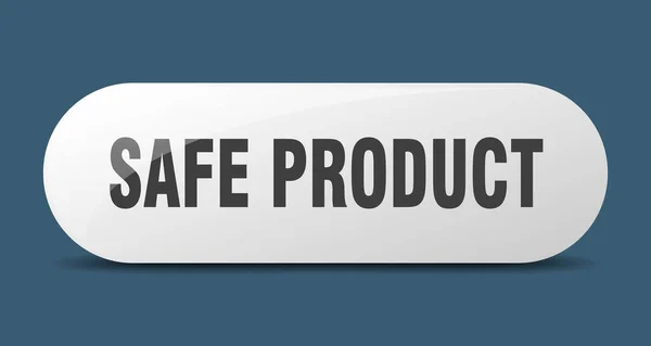 Bezpieczny Przycisk Produktu Zaokrąglone Szkło Naklejka Sztandar — Wektor stockowy