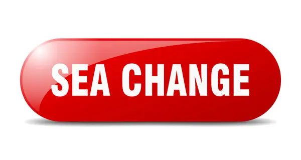 Sea Change Button Rounded Glass Sign Sticker Banner — Stock Vector