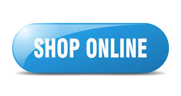 Winkel Online Knop Afgeronde Glazen Bord Sticker Spandoek — Stockvector