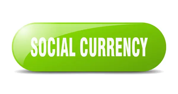 Кнопка Социальной Валюты Круглый Стеклянный Знак Наклейка Banner — стоковый вектор