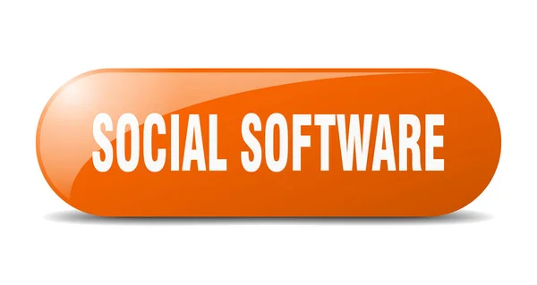 Botão Software Social Sinal Vidro Arredondado Autocolante Banner —  Vetores de Stock