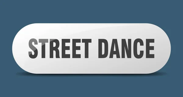 ストリートダンスのボタン 丸みを帯びたガラスのサイン ステッカーだ — ストックベクタ