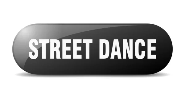 Sokak Dansı Düğmesi Yuvarlak Cam Işareti Çıkartma Pankart — Stok Vektör