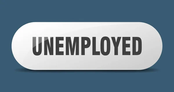 Unemployed Button Rounded Glass Sign Sticker Banner — Stock Vector